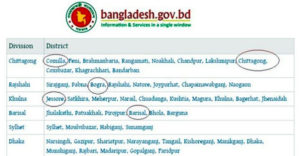 বদলে গেল ৫ জেলার নামের ইংরেজি বানান